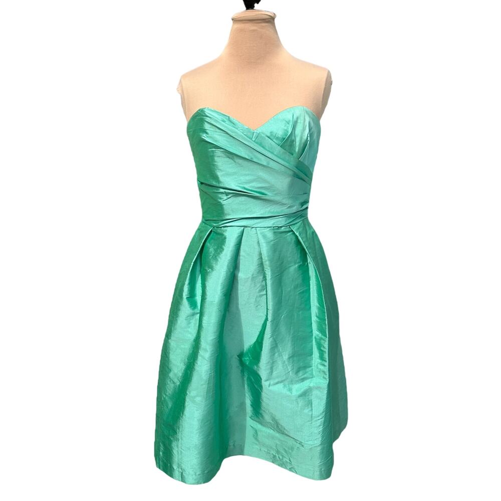 Alfred Sung Green Strapless Sweetheart Top Bridesmaid Cocktail Dress Size 10